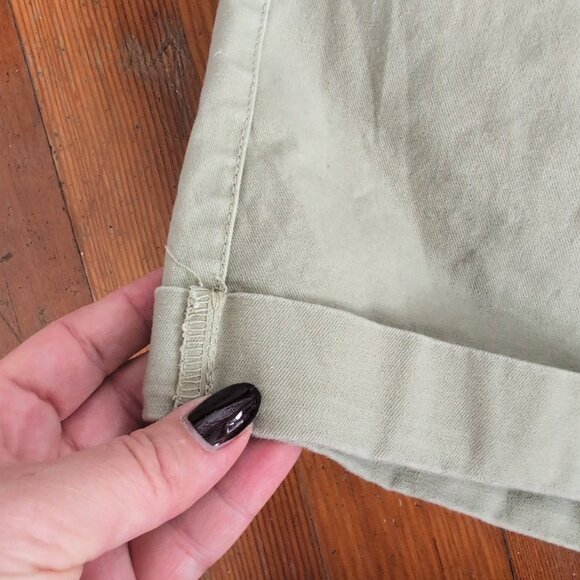 ASOS High Waisted Paperbag Light Green Shorts - Picture 8 of 15